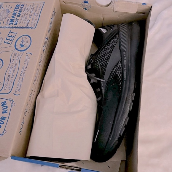 BROOKS 👟 BLACK GTS22 CUSHIONED ADRENALINE ATHLETIC SHOE SNEAKER Men’s 13 D Width - Picture 13 of 15